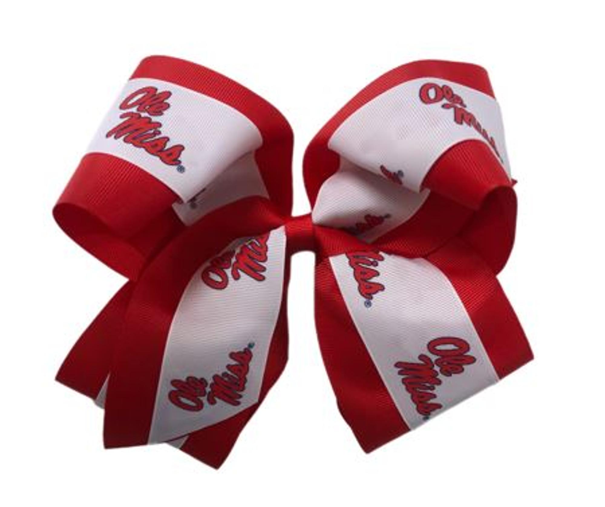 image of: Ole Miss Jumbo Layered Hair Bow 7in