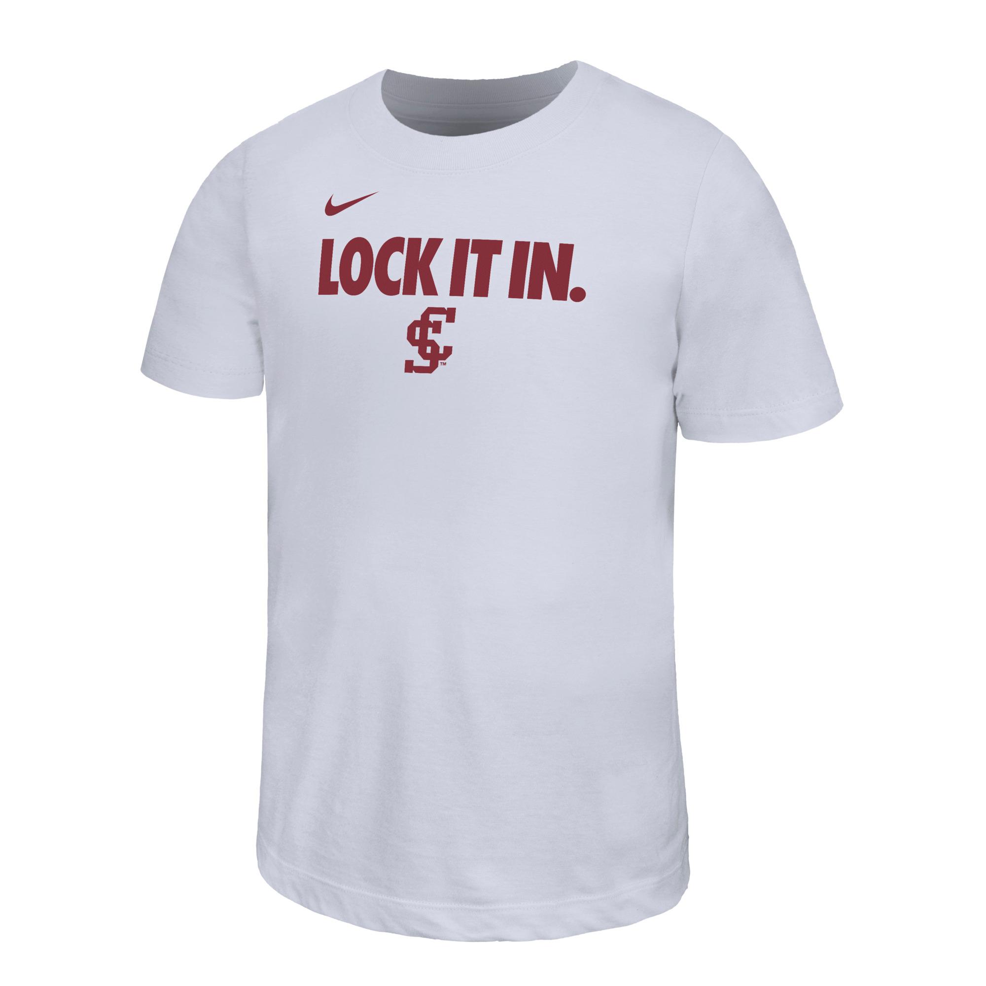 image of: Santa Clara Broncos Nike Youth LOCK IT IN Short Sleeve Tee, White