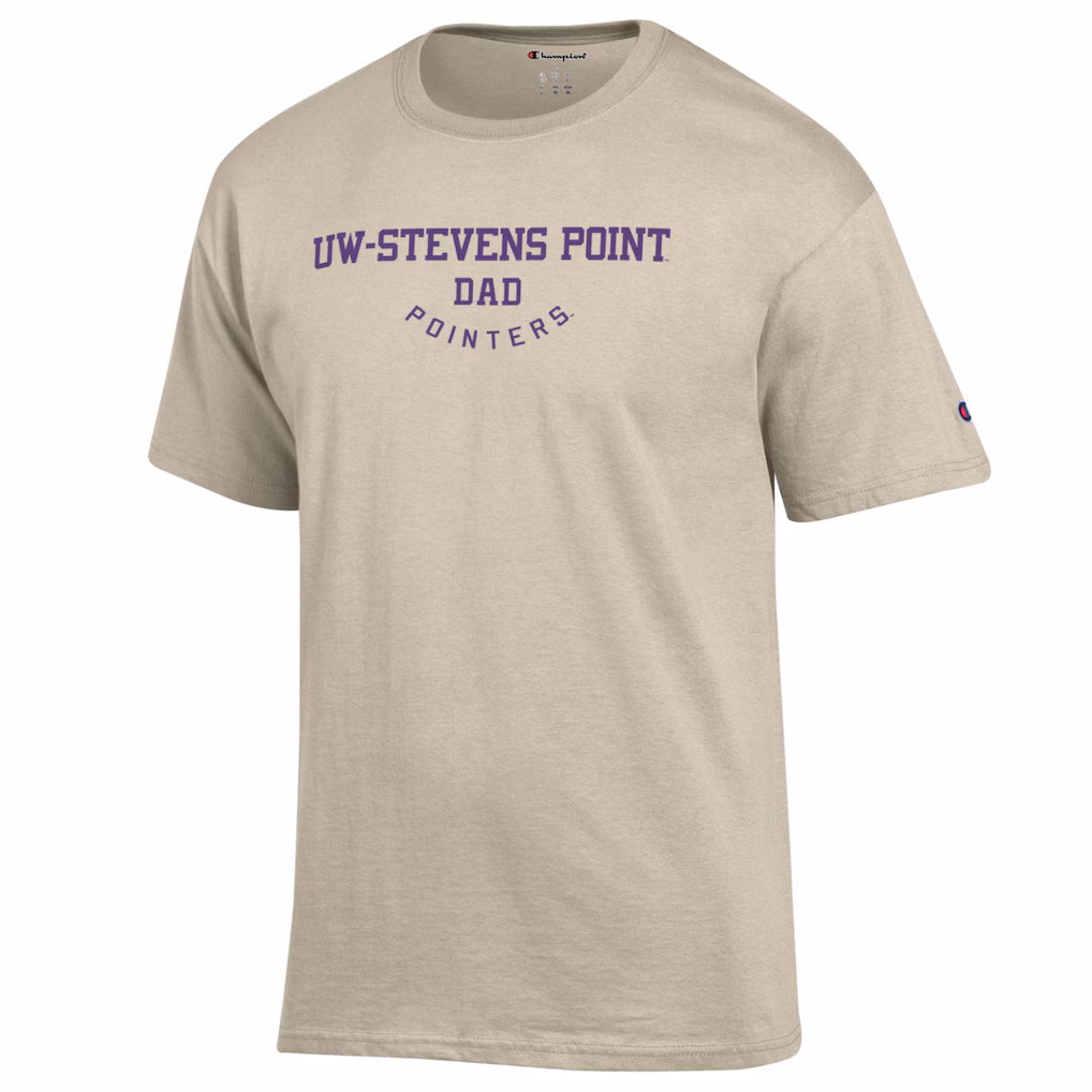 Product image 1 of 1 for University of Wisconsin Stevens Point Dad Replen Short Sleeve Tee, Khaki
