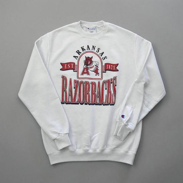 Arkansas Razorbacks Collegiate Banner Vault Leaning Hog Crewneck; $56.00