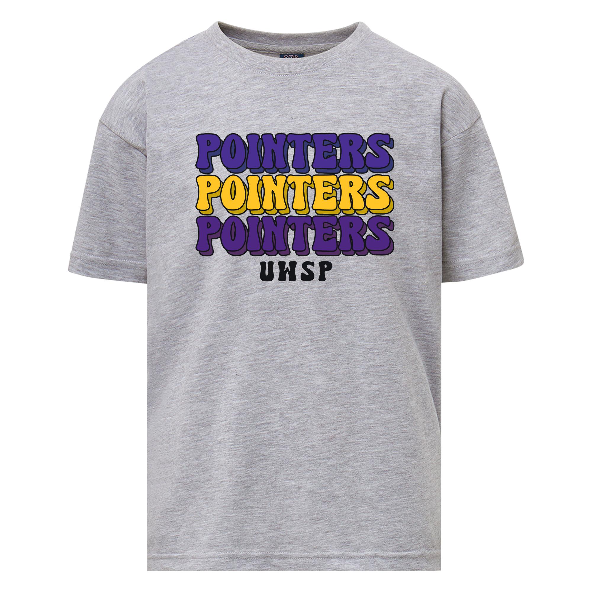 Product image 1 of 1 for UWSP Youth Buddy Short Sleeve Tee, Pointers Retro Logo, Heather Gray