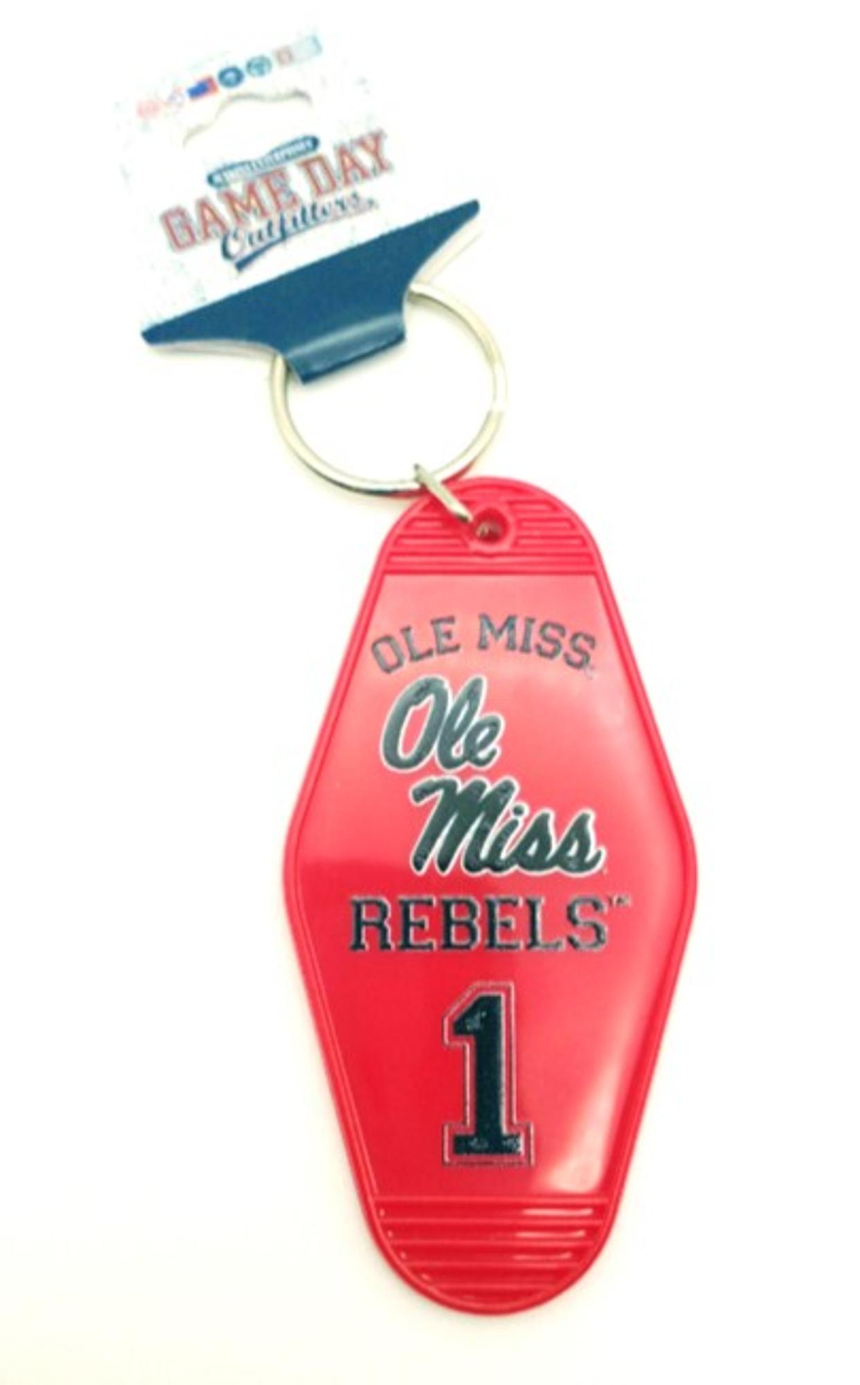 image of: Ole Miss Retro Motel Keychain