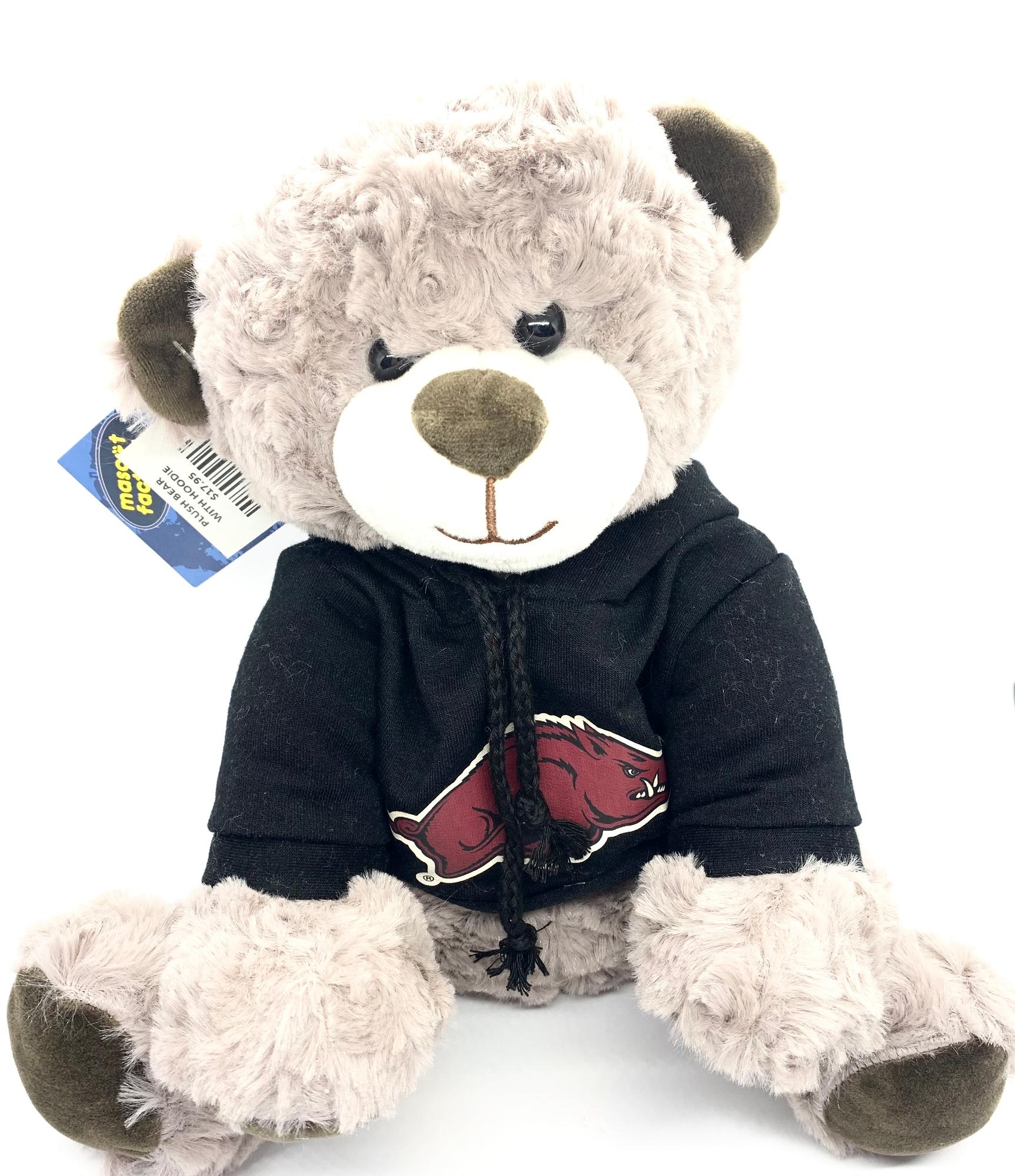 image of: Arkansas Razorbacks Plush Bear with Hoodie - Grey