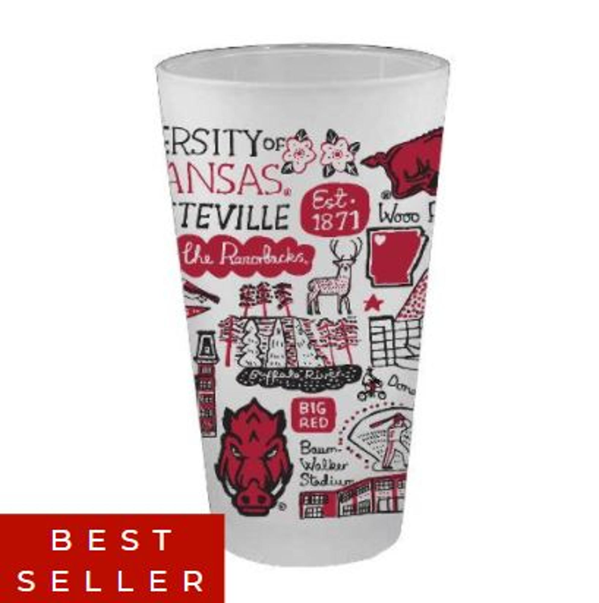 image of: Arkansas Razorbacks 16oz. Julia Gash Frosted Pint Glass