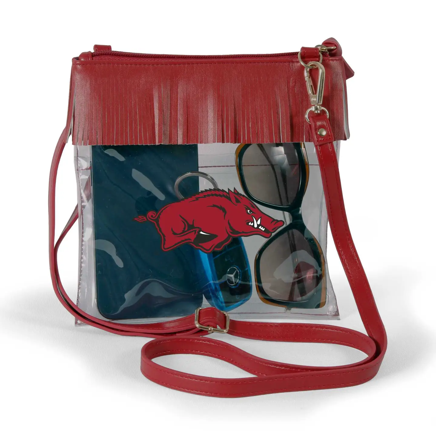 image of: Arkansas Clear Crossbody with Fringe By Desden
