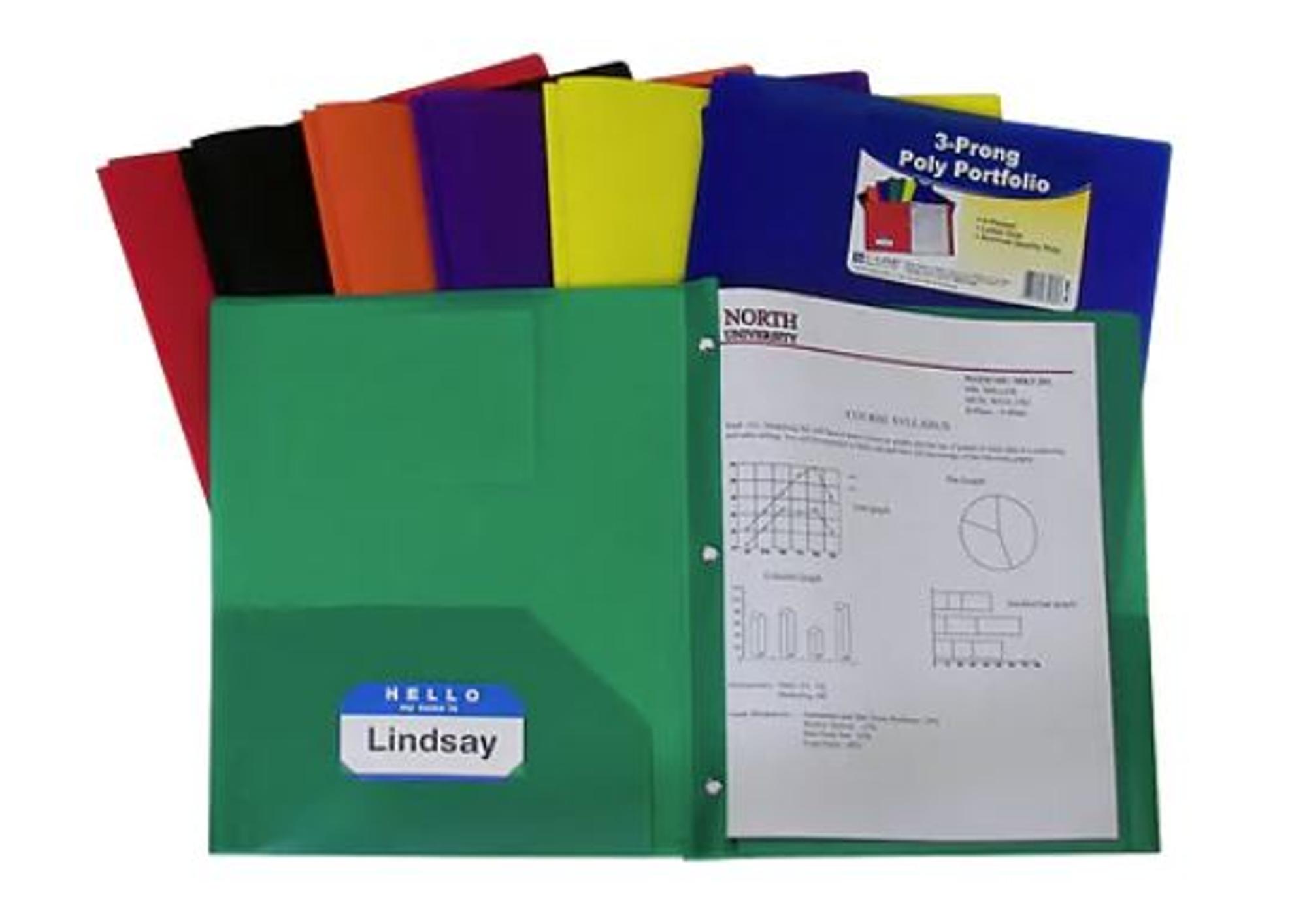 image of: C-Line 3 Prong 2 Pocket Poly Folder Portfolio