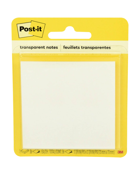 Post-It 3in x 3in Transparent Sticky Notes, 36 Sheets; $6.98
