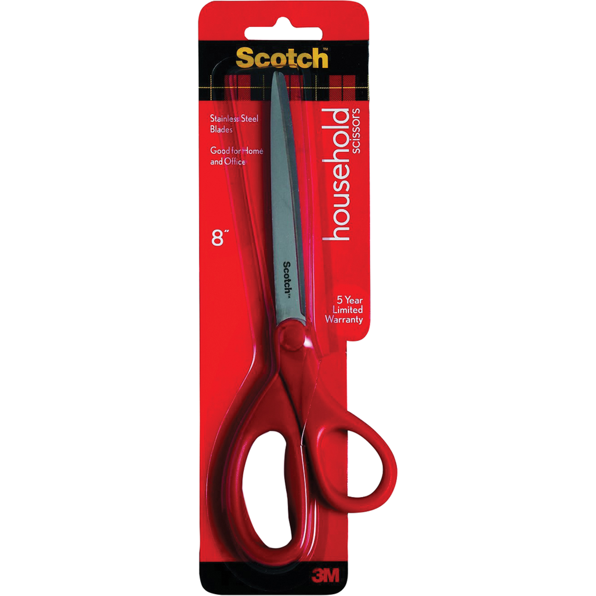 image of: Scotch Home and Office Scissors - Red 8in 1Pk BP Straight