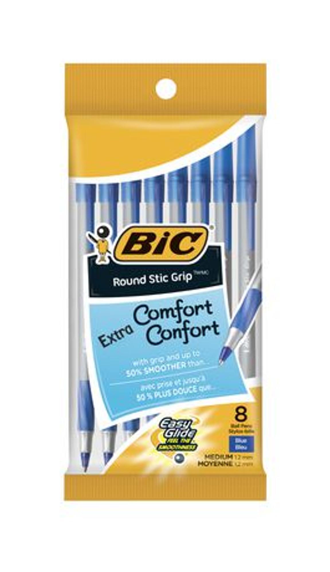 image of: BIC Xtra Comfort Blue Pens 8 Pack