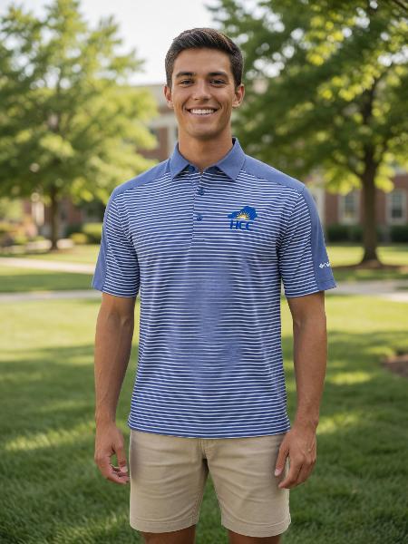 KHCC POLO IN CONTENTION STRIPE; $79.99