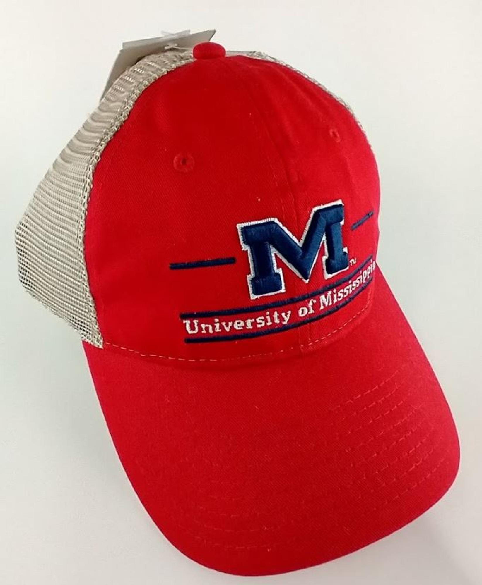 image of: University of Mississippi M Bar Mesh Snapback Hat Red