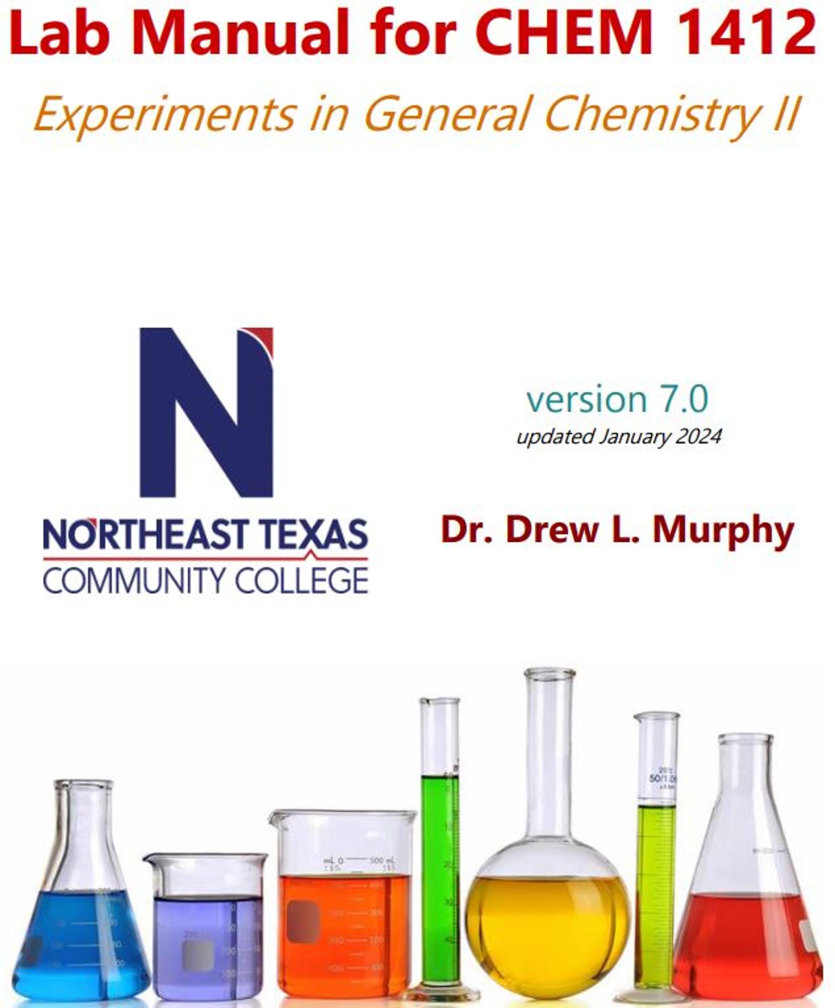 Cover image for CHEM 1412: General Chemistry 2 Lab Manual (Updated SU25)