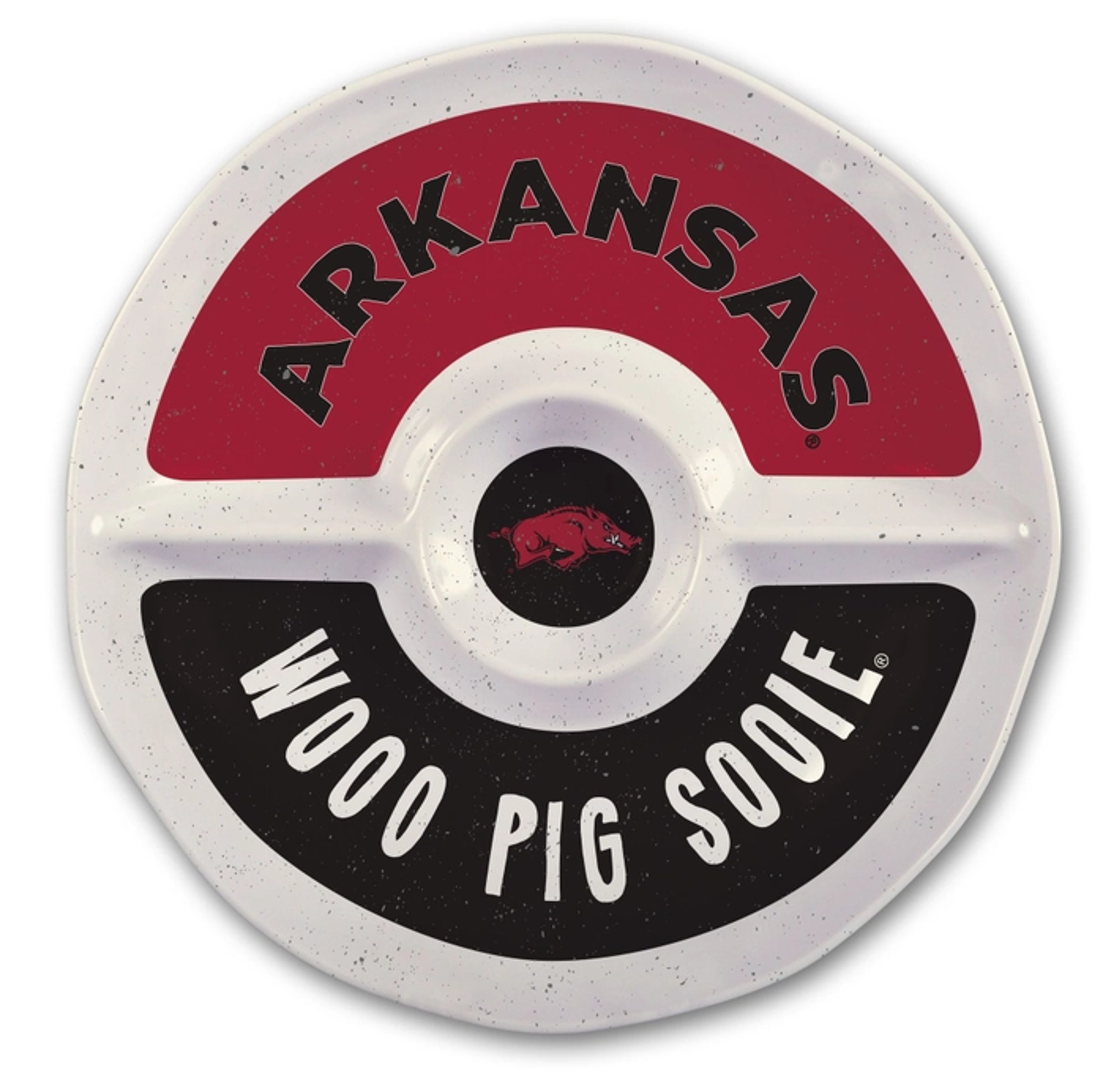 image of: Arkansas Razorbacks "Wooo Pig Sooie" Magnolia Lane 15 inch Melamine Chip Dip