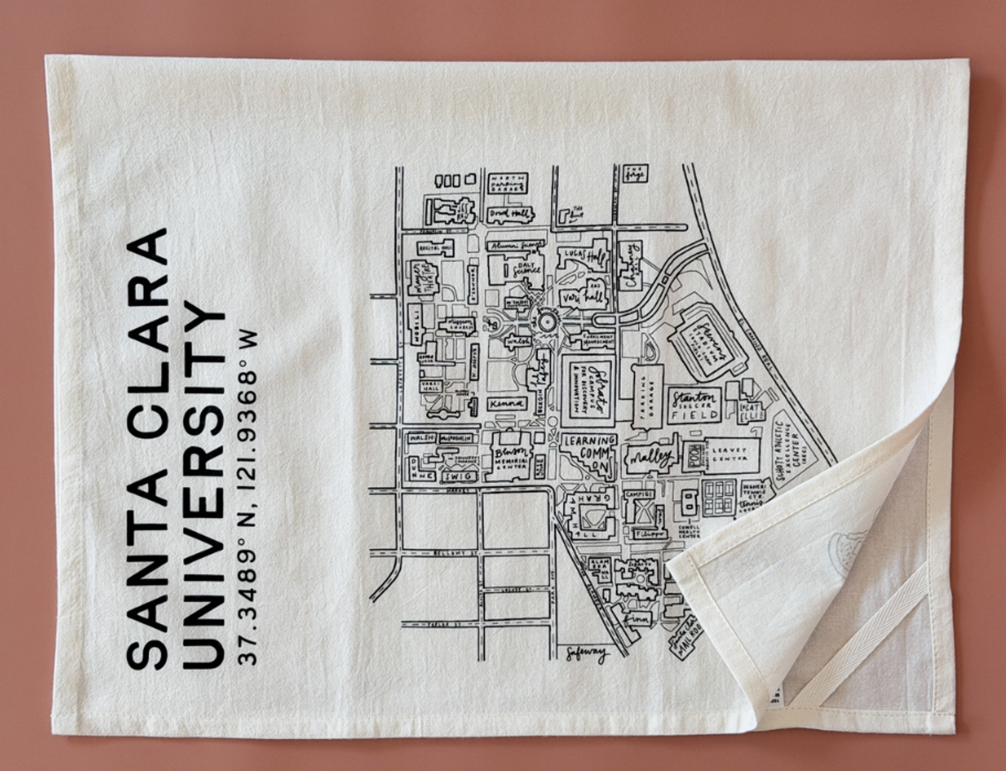 Product image 2 of 2 for Santa Clara University Map Tea Towel
