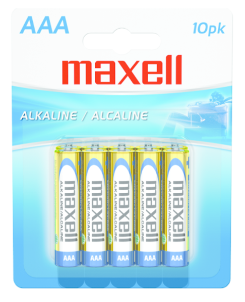 Maxell Alkaline AAA Batteries, 10 Pack; $5.99