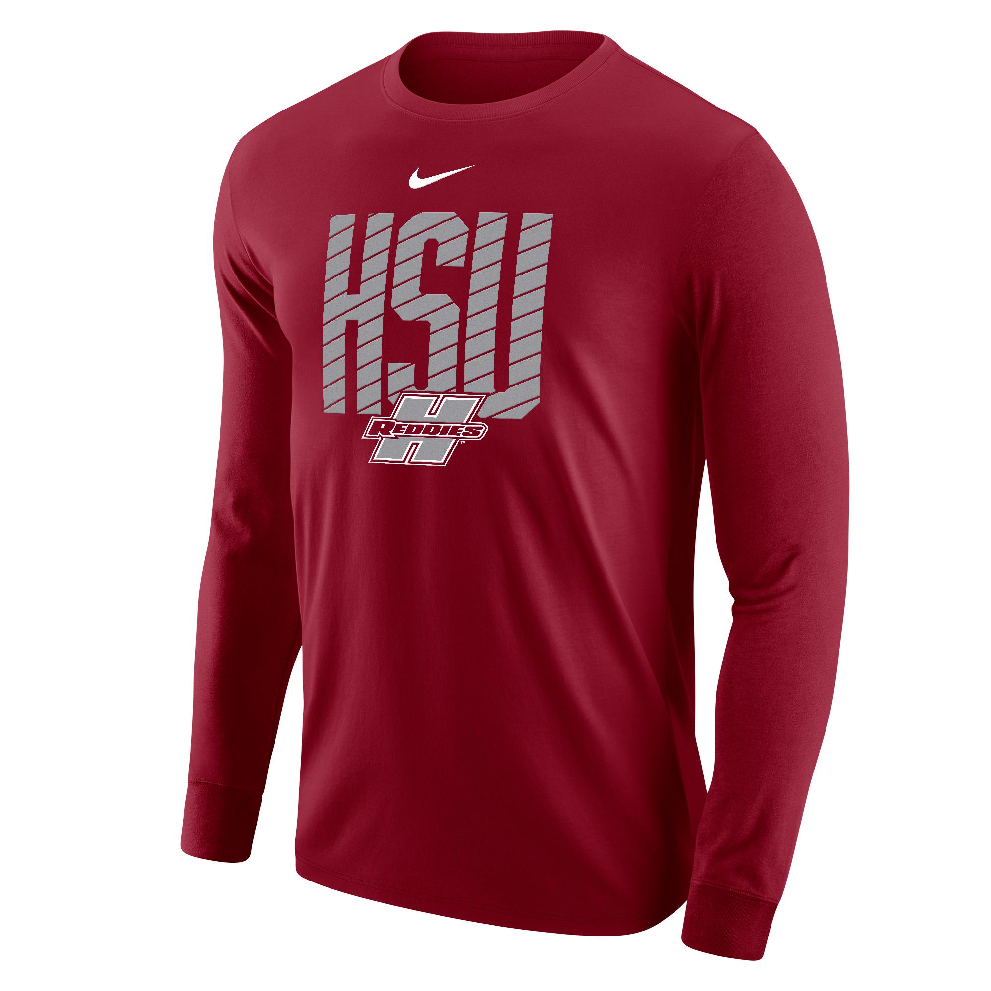 image of: HSU Reddies Stripe Core Long Sleeve Tee