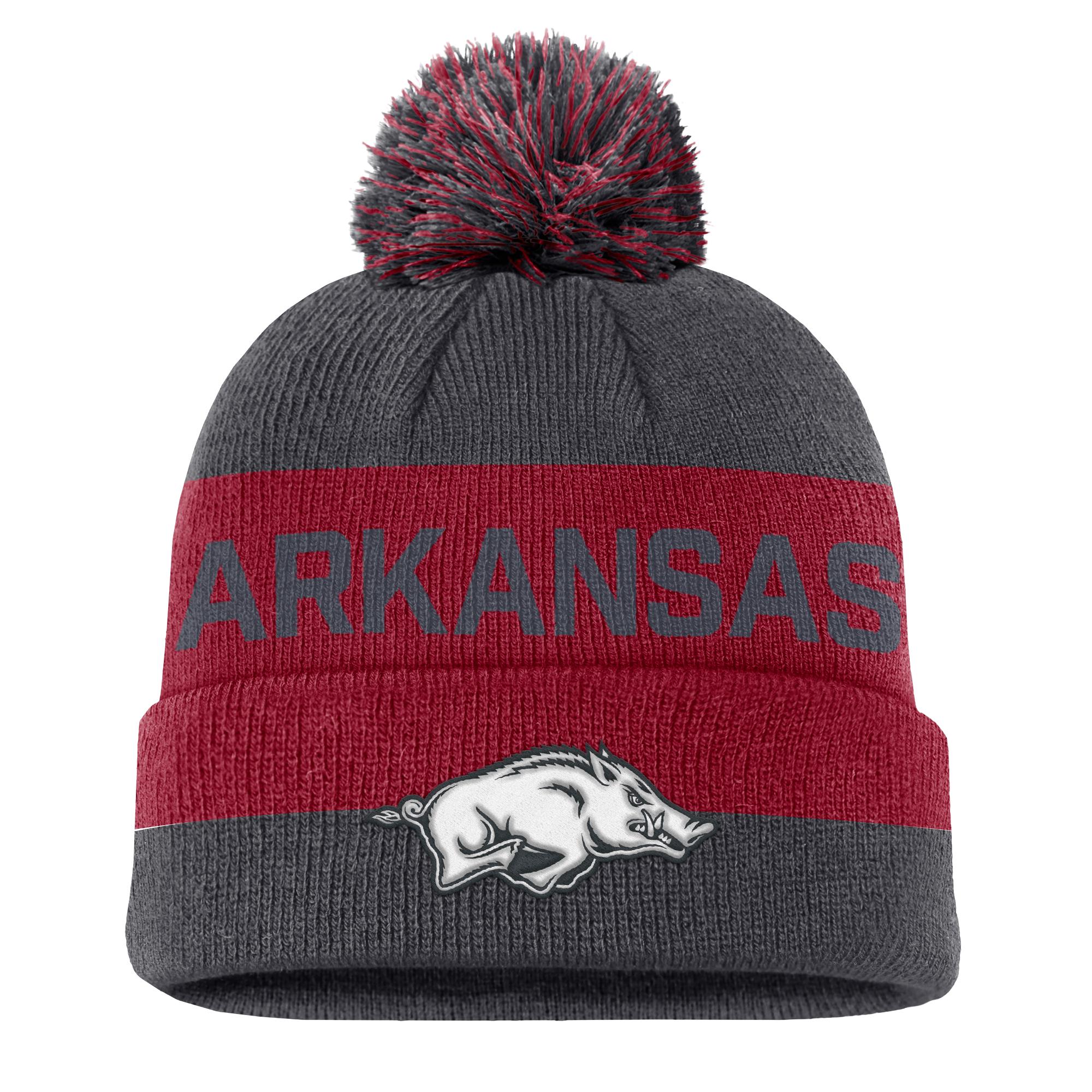image of: Arkansas Razorbacks Nike Youth Peak Cuffed Beanie w/ Pom