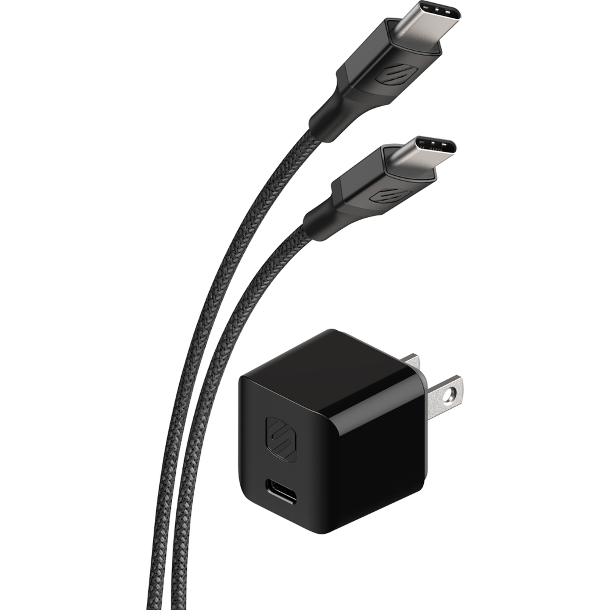 image of: Scosche PowerVolt Type-C Charger w/ USB Braided Cable