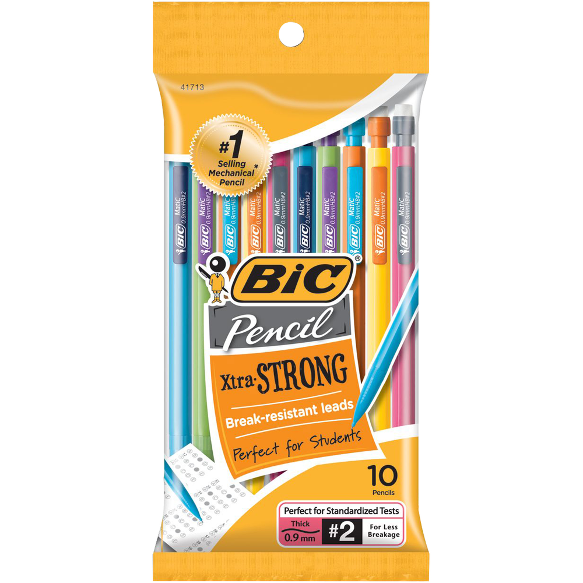 image of: BIC Xtra Strong MP - Black .9mm 10Pk Colorful Barrel