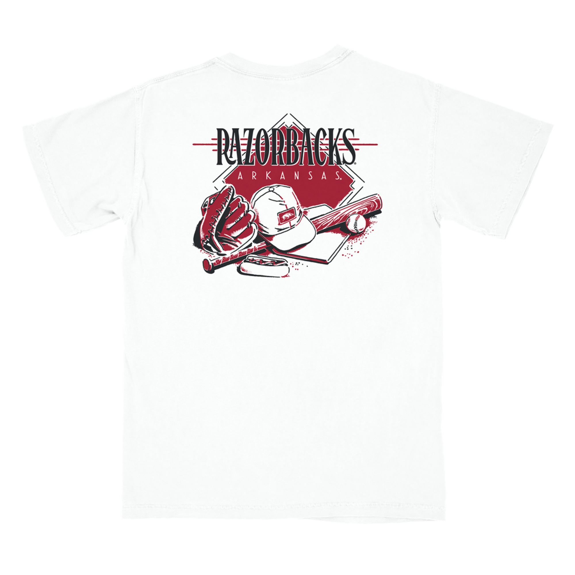 image of: Arkansas Razorbacks Take Me Out to the Ball Game Short Sleeve Pocket Tee - White