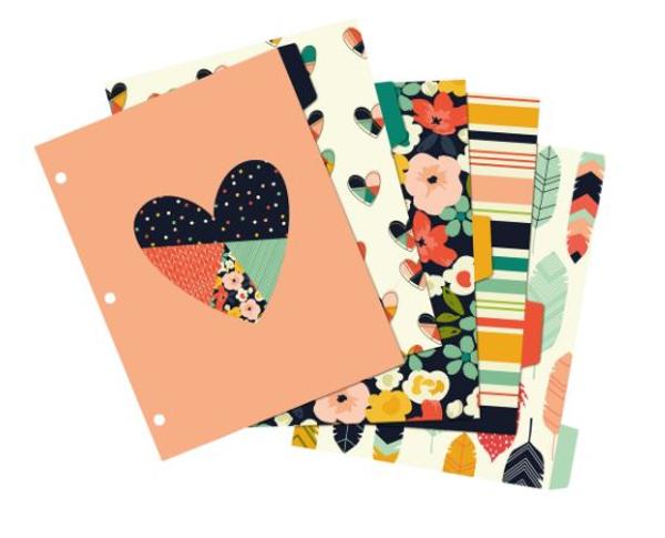 Carpe Diem Floral Love Series 5-Subject Dividers - 5 pk; $1.59