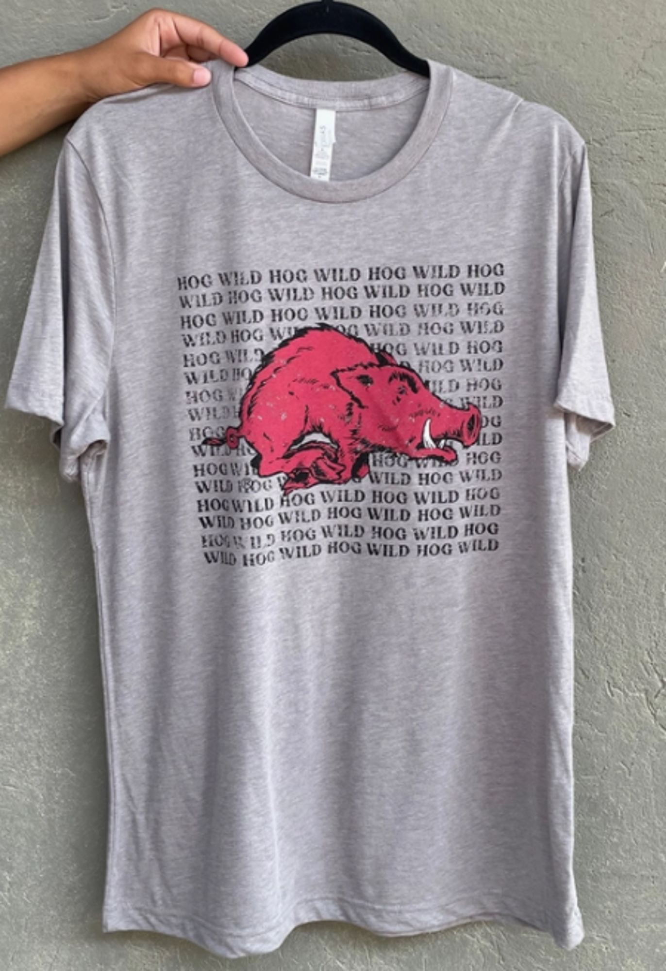 image of: MD25 Arkansas Razorbacks Hog Wild Short Sleeve Tee- Grey
