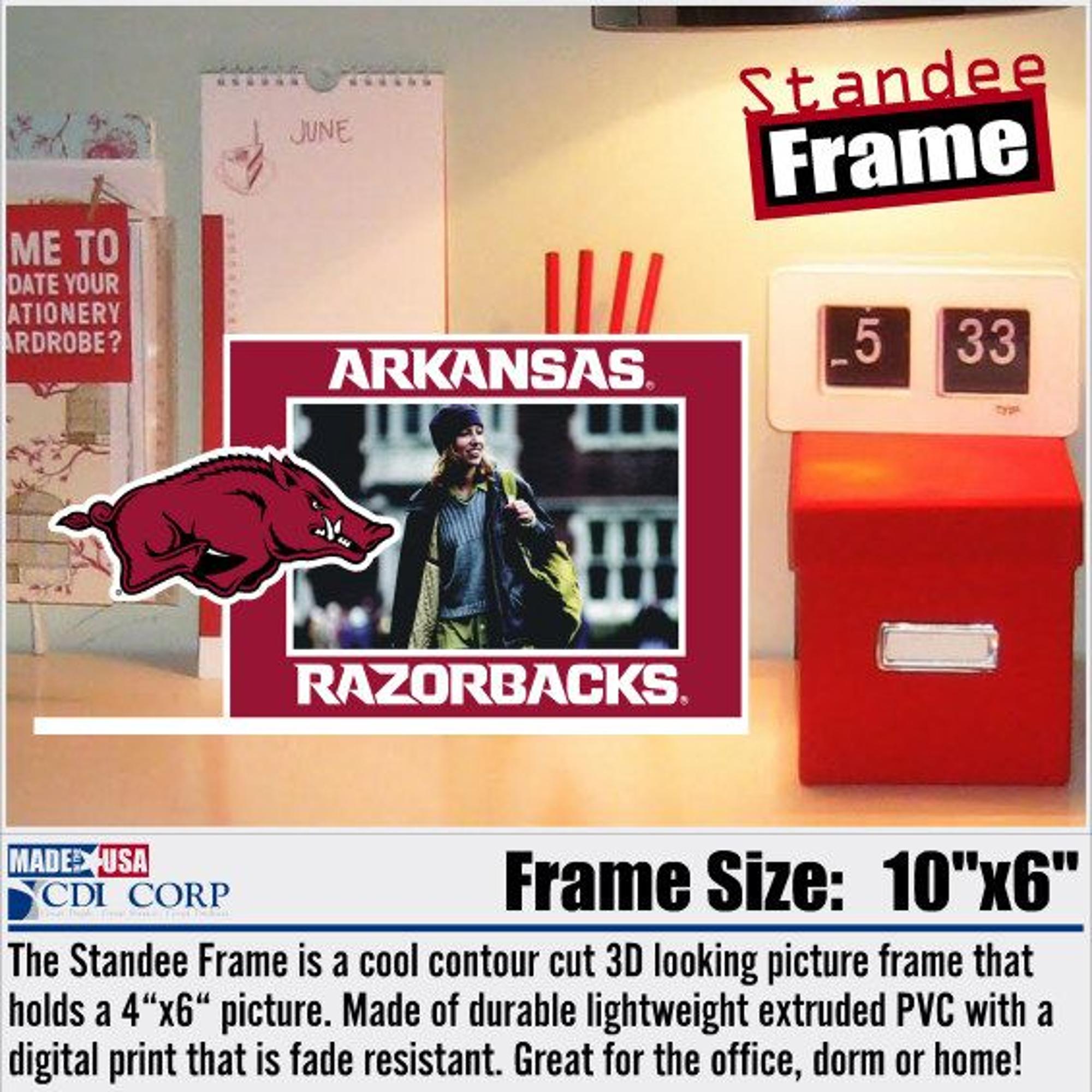 image of: Arkansas Razorbacks 10 inch x 6 inch Running Hog Picture Frame - Red