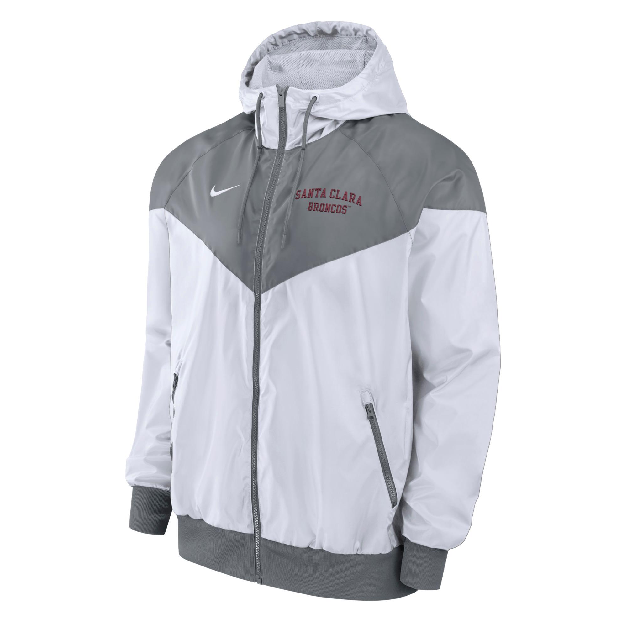 Product image 1 of 1 for Santa Clara Broncos Nike Windrunner Jacket, White & Gray
