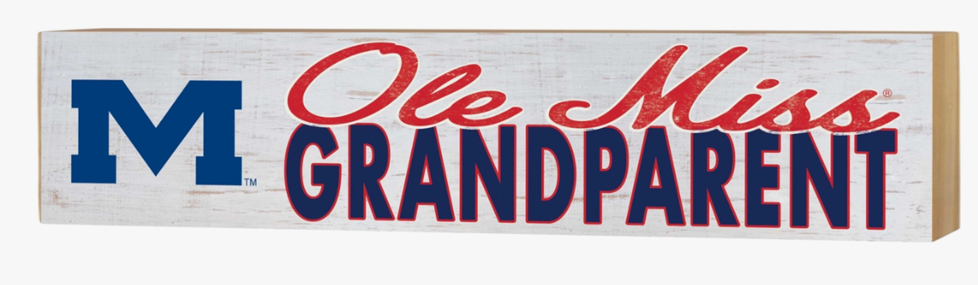 image of: Ole Miss Grandparent Block Sign 13x3
