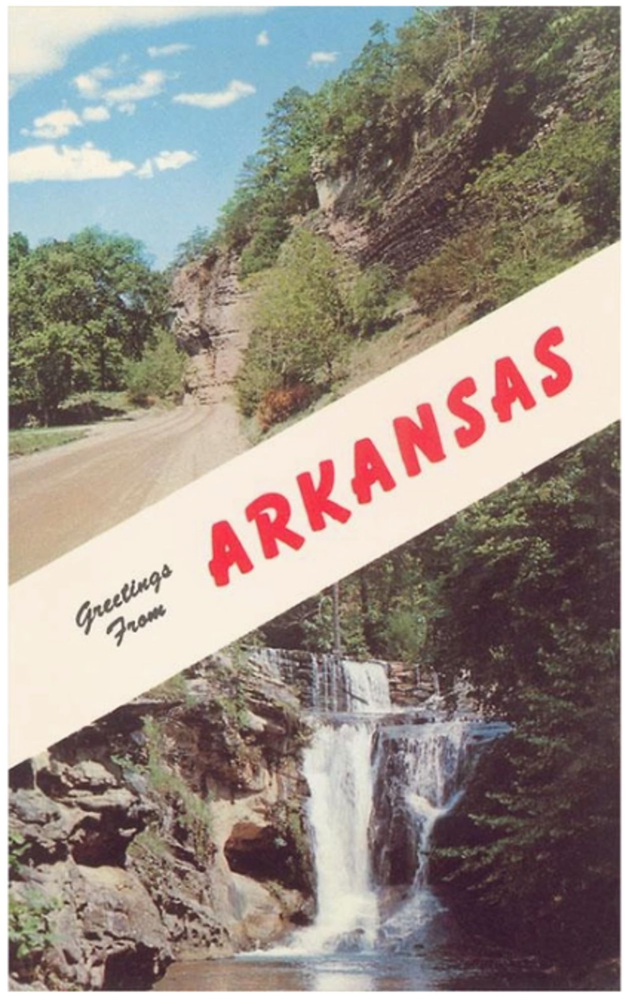 image of: Vintage Greetings from Arkansas Nature Portrait Magnet