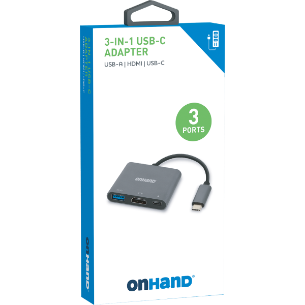 ONHAND 3-IN-1 ADAPTER HUB; $29.99