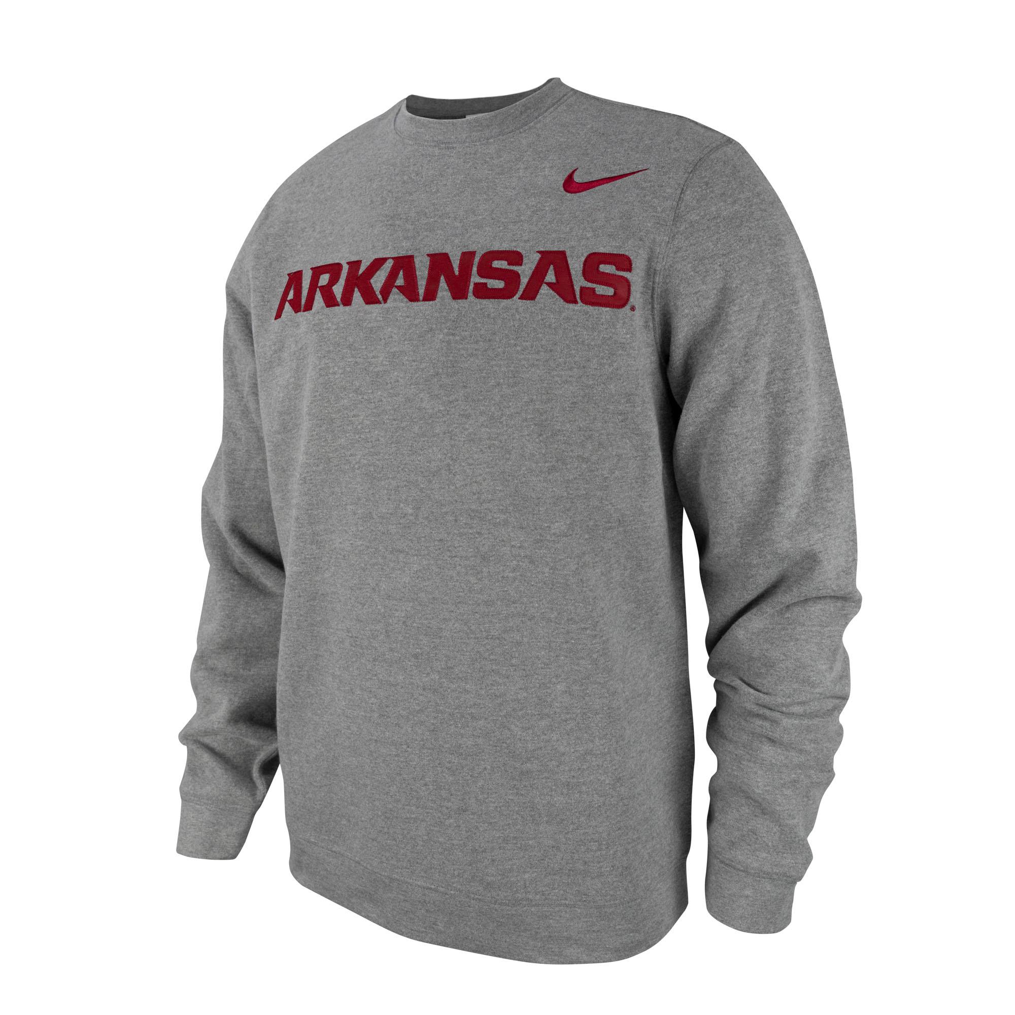 image of: Arkansas Razorbacks Nike Tackle Twill Fleece Crew