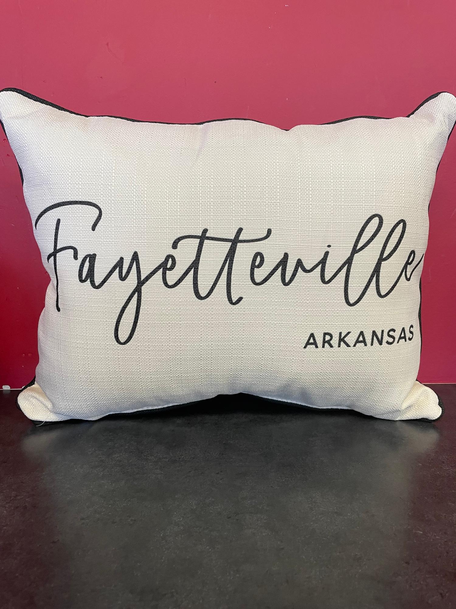 image of: Pinot Script Fayetteville Arkansas Pillow