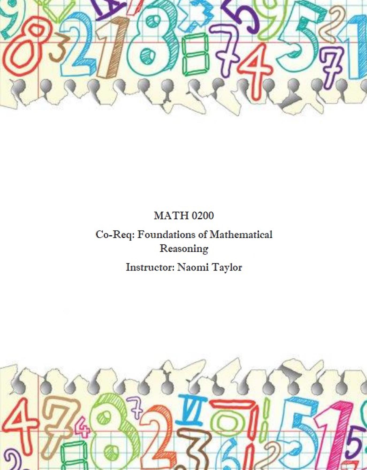 Cover image for MATH 0100: Student Math Workbook
