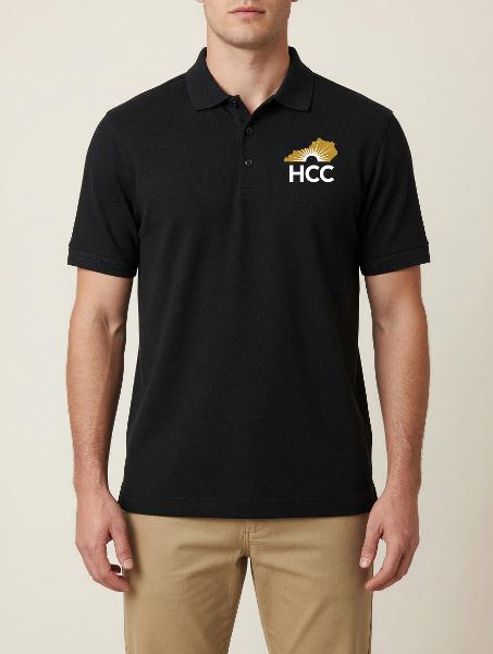KHECC SS POLO BLK LOGO; $57.99
