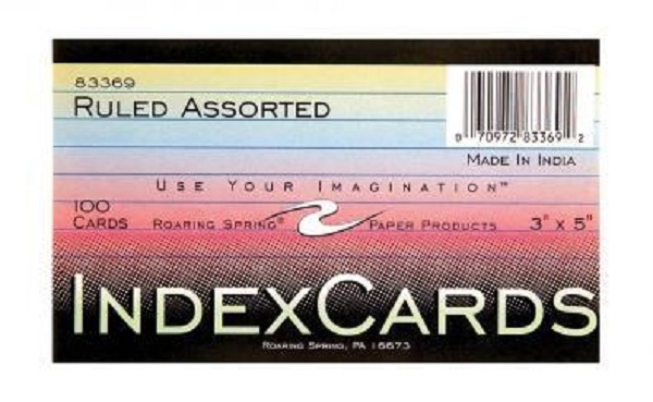 image of: Roaring Spring Ruled 3x5 Index Cards Assorted Colors