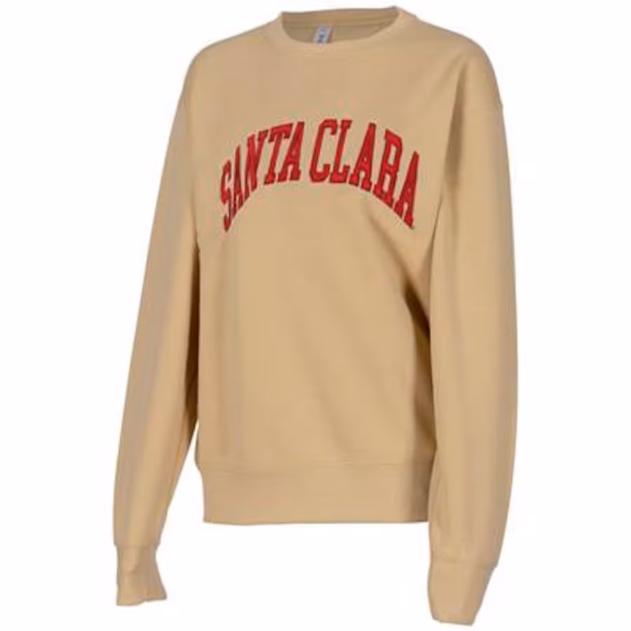 image of: Santa Clara Broncos Women's Applique Crew, Tan