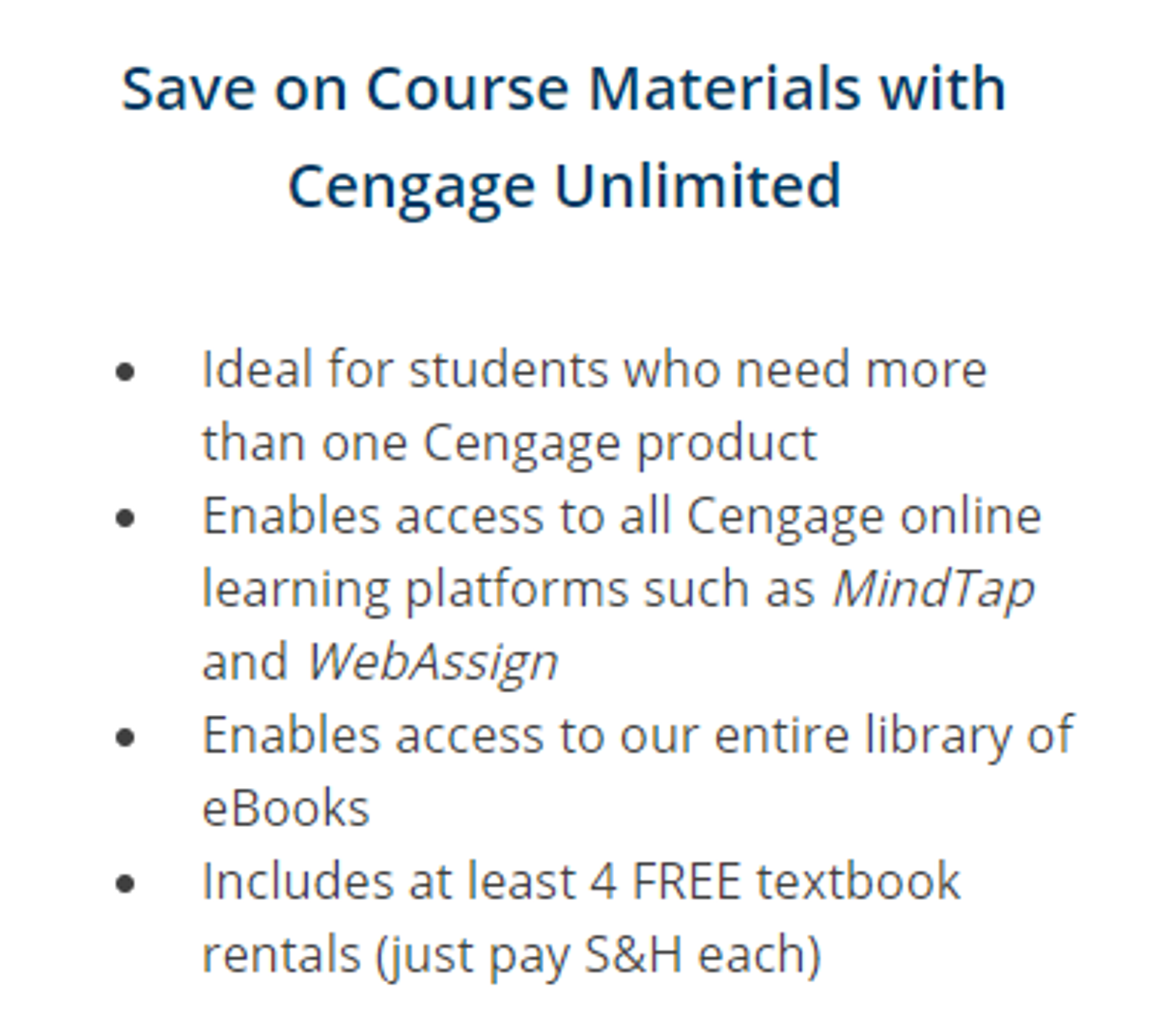 Cover image for Cengage Unlimited 1-year Access (Includes MindTap/WebAssign Access)