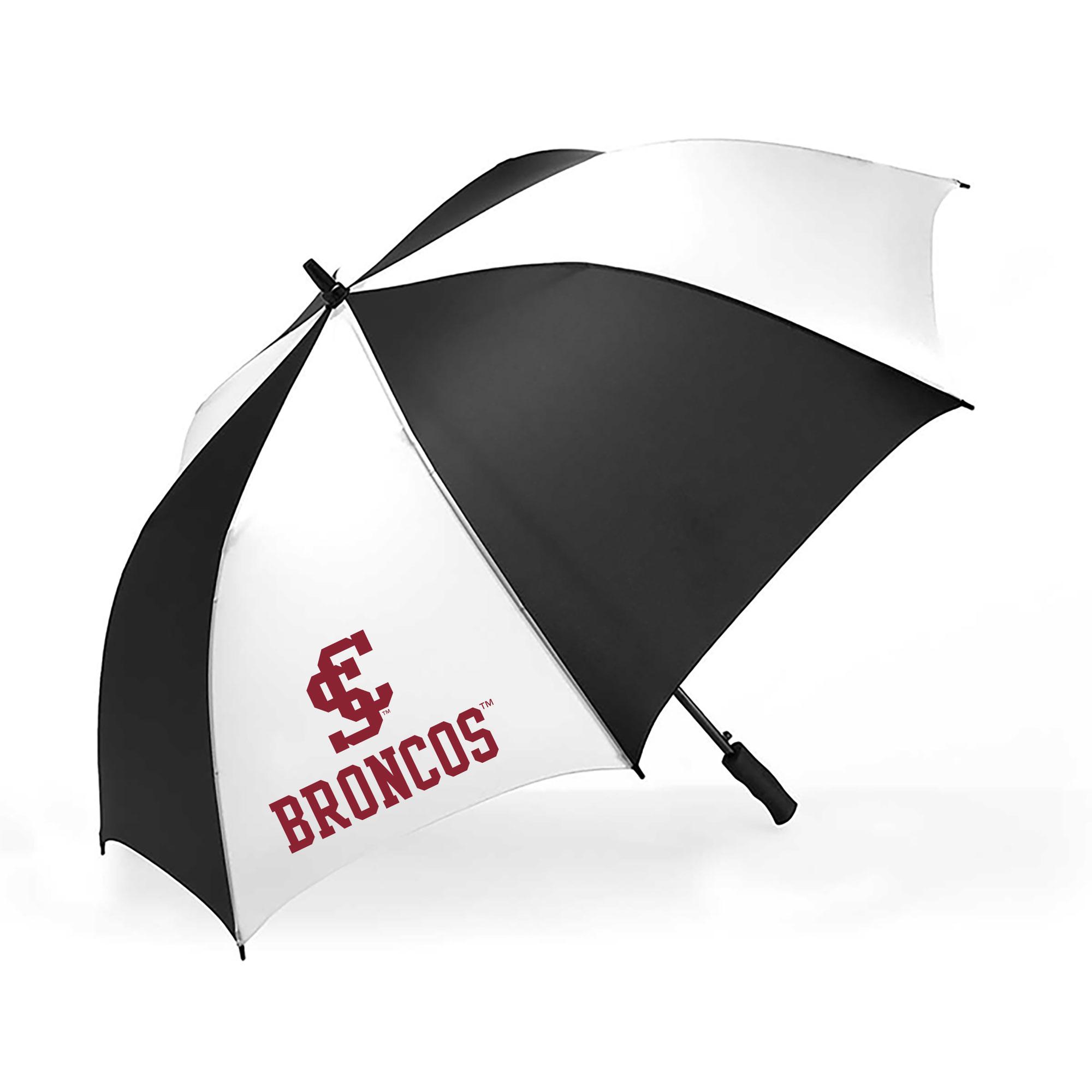 image of: Santa Clara Broncos 58in Auto Open Stick Umbrella, Black/White