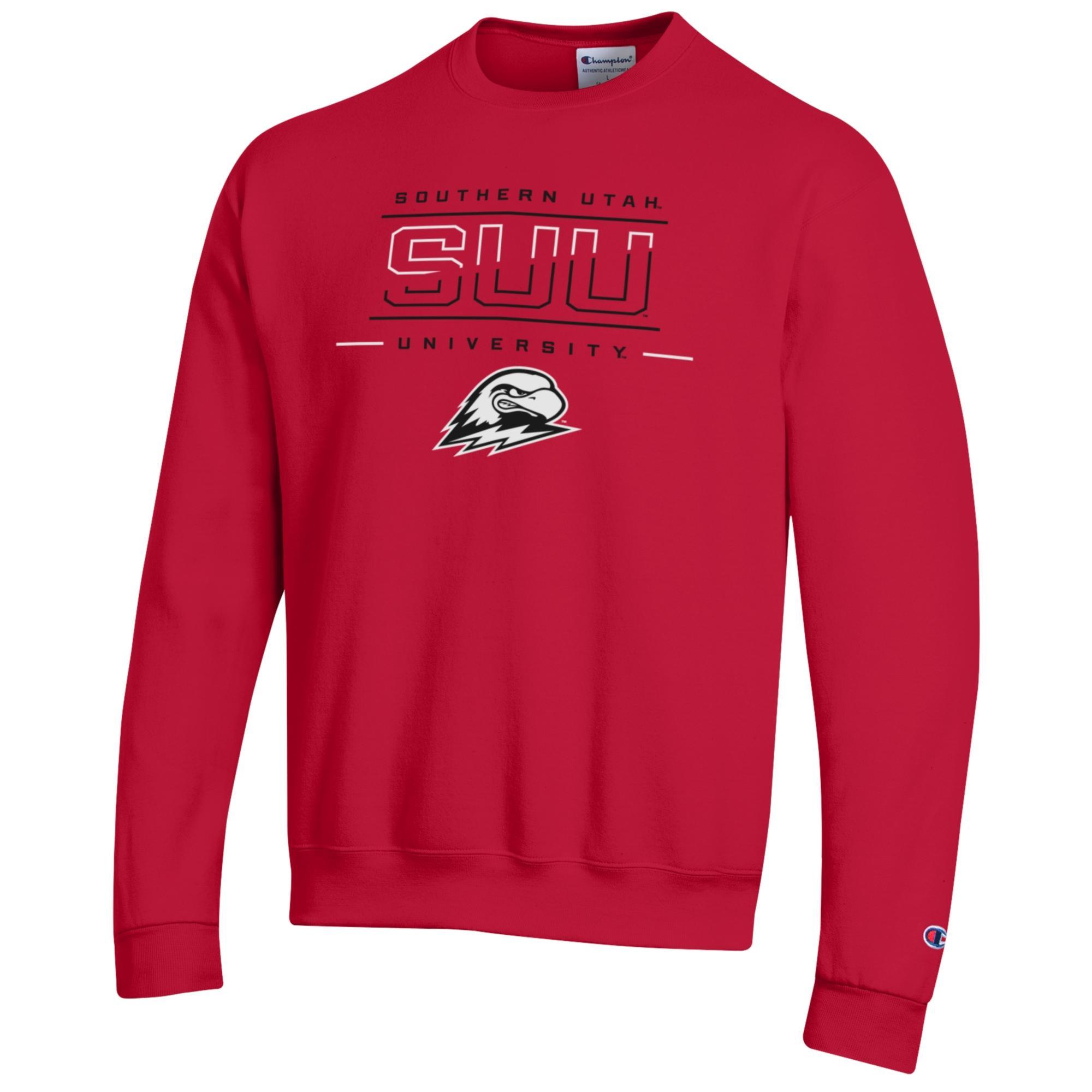 image of: CHAMPION CREW RED SOU/THOR BLACK/WHITE PRINT