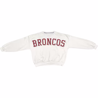 image of: Santa Clara Broncos Women's Oversized Puff Print Janise Crew, White
