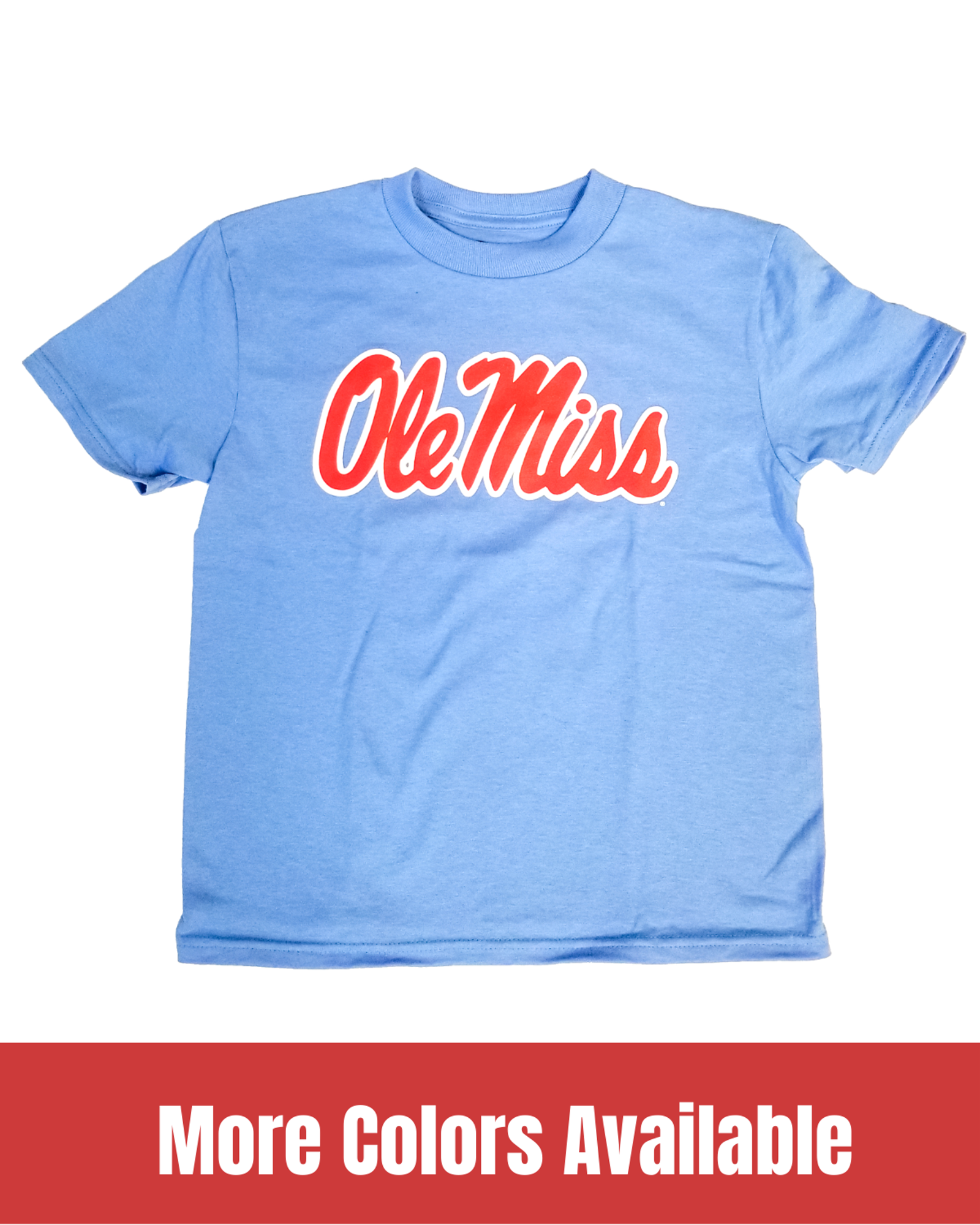 image of: Youth Ole Miss Script Short Sleeve Tee