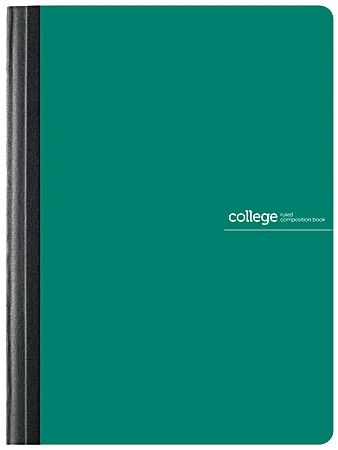image of: Office Depot® Brand Poly Composition Book, 7 1/2" x 9 3/4", College Ruled, 160 Pages (80 Sheets), Green