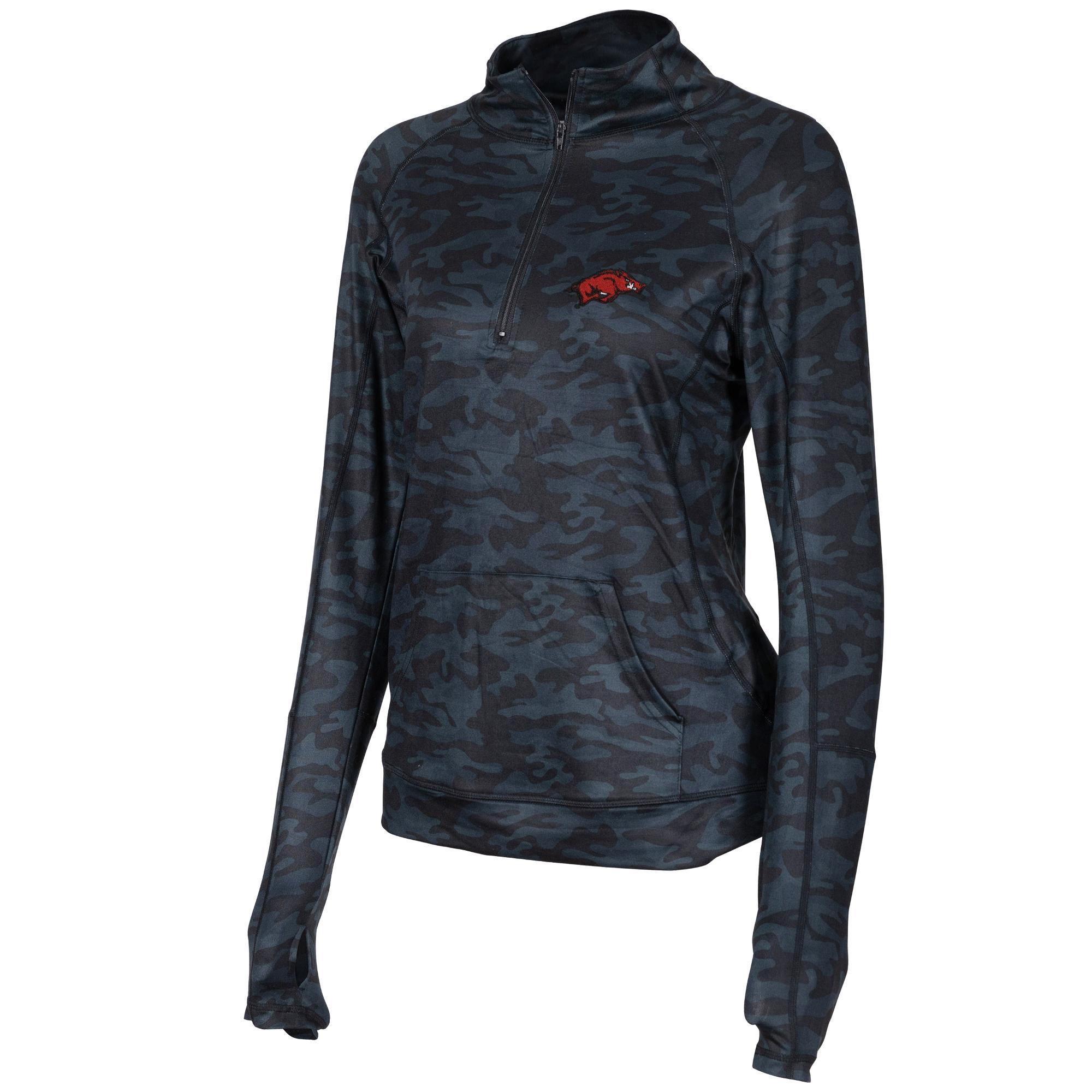 image of: Arkansas Razorbacks Women's Greyscale Camo 1/4 Jacket