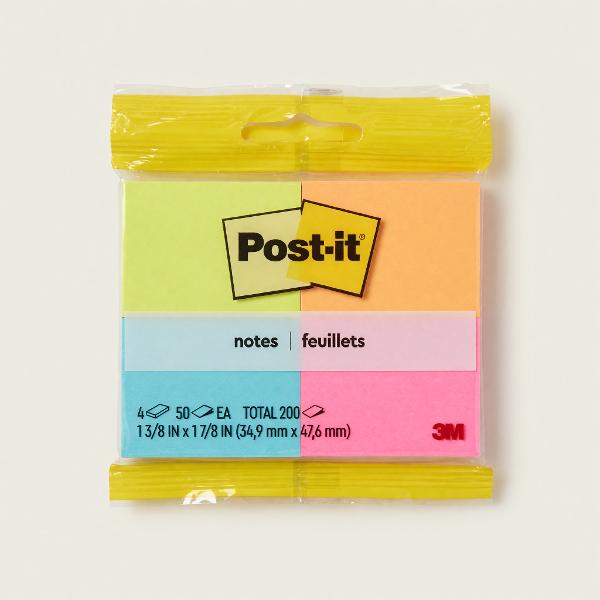 POST-IT NOTES 1.5x2 4 pk; $2.99