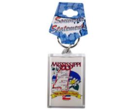 image of: Mississippi Map Lucite Keychain