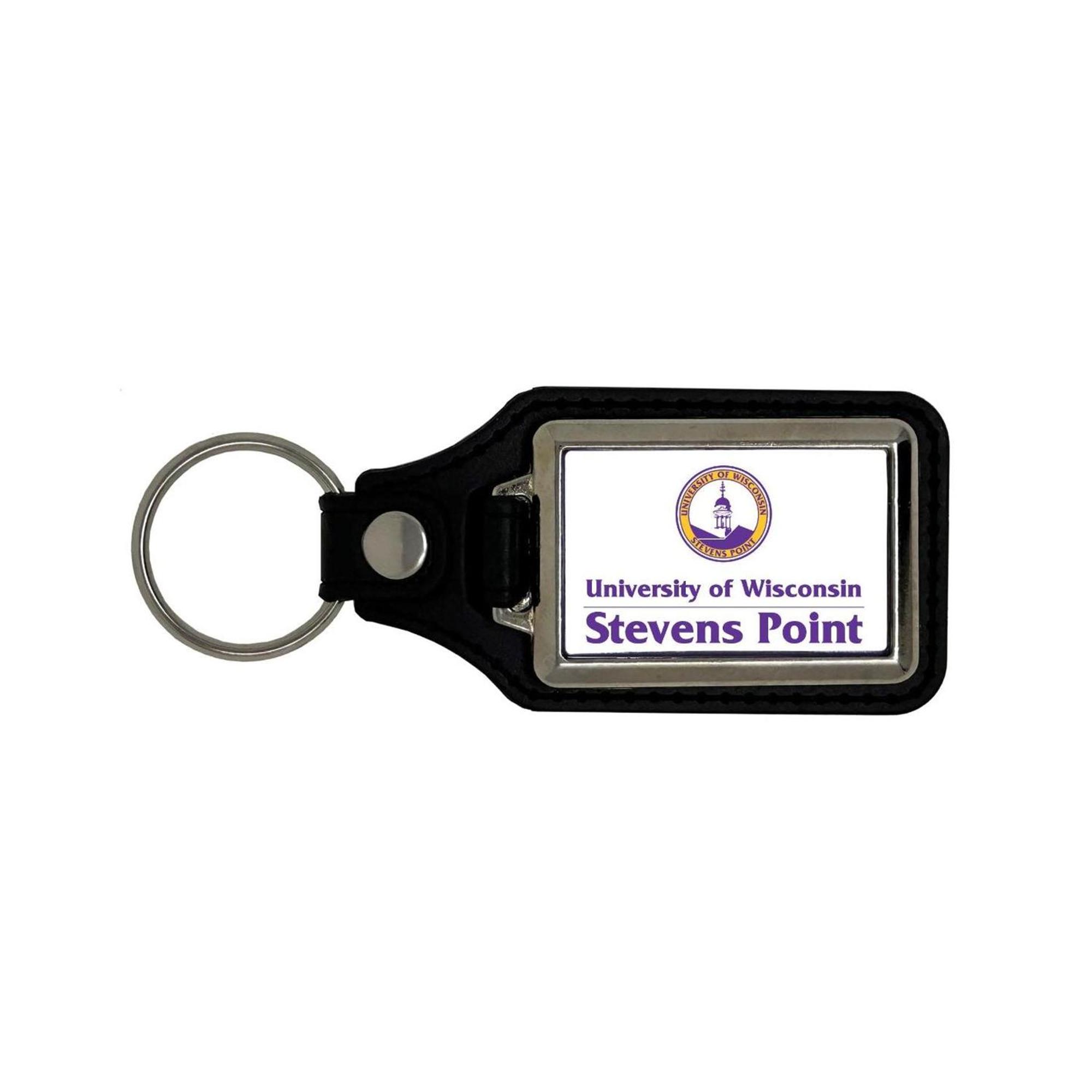 Product image 1 of 1 for UWSP Leather Rectangle Key Fob