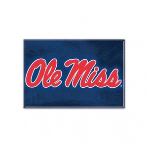 image of: Ole Miss Script Rectangle Button Navy