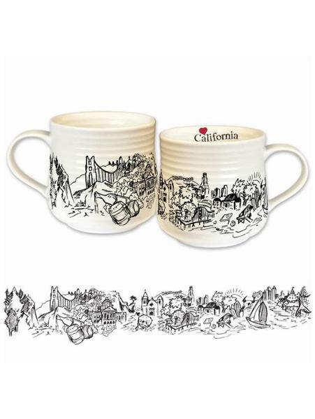 Heart in California 16oz Stoneware Coffee Mug, White; $18.98