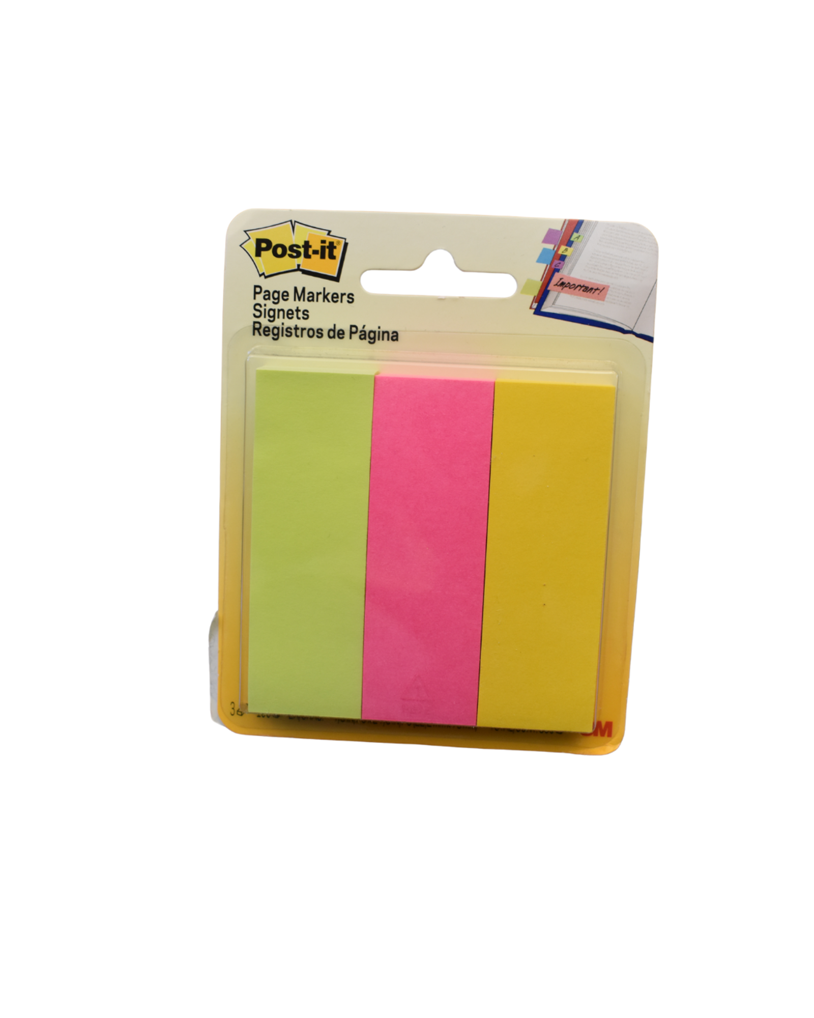 image of: 3M POST-IT PAGE MARKERS, NEON COLORS, 100 SHEETS, 3COUNT